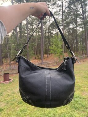 Coach Black Leather Shoulder Bag